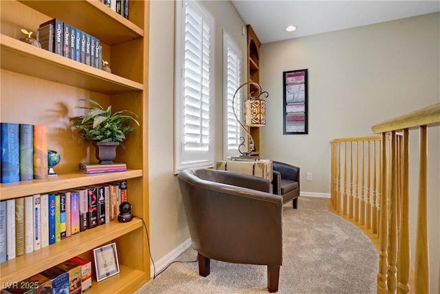 6440 Bristlebird St, North Las Vegas, NV 89084 - sitting room featuring carpet flooring, baseboards, and recessed lighting