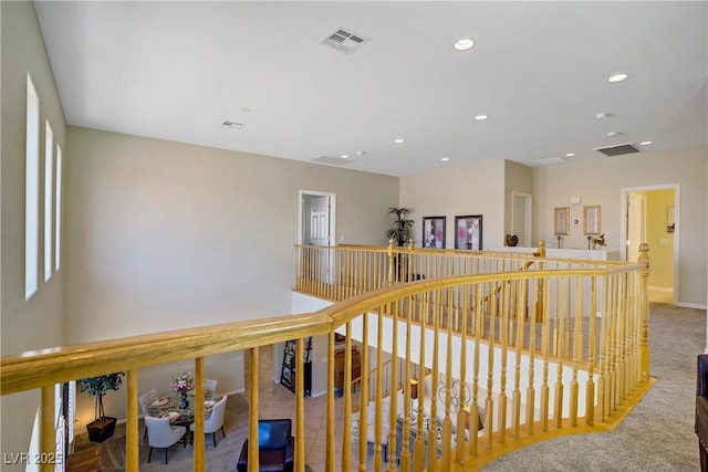 6440 Bristlebird St, North Las Vegas, NV 89084 - corridor featuring an upstairs landing, recessed lighting, and carpet