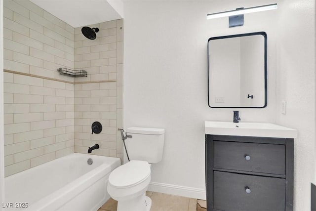 6445 Ironbark Ln, Las Vegas, NV 89107 - bathroom with vanity, shower / washtub combination, and tile patterned floors