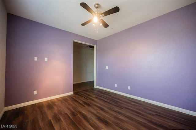 132 Soaring Sky Ave, Henderson, NV 89011 - unfurnished room featuring baseboards, ceiling fan, and dark wood-style flooring