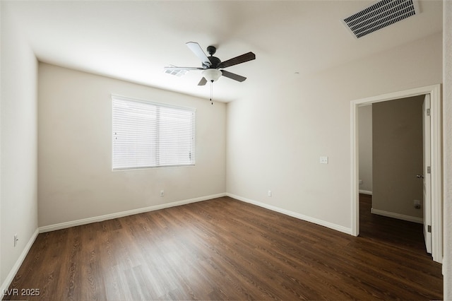 132 Soaring Sky Ave, Henderson, NV 89011 - empty room featuring a ceiling fan, dark wood finished floors, and baseboards