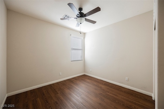 132 Soaring Sky Ave, Henderson, NV 89011 - spare room with dark wood-style floors, baseboards, and a ceiling fan