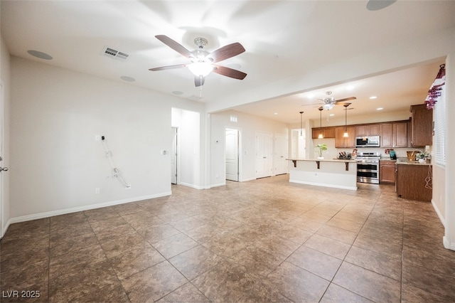 132 Soaring Sky Ave, Henderson, NV 89011 - unfurnished living room with ceiling fan and baseboards