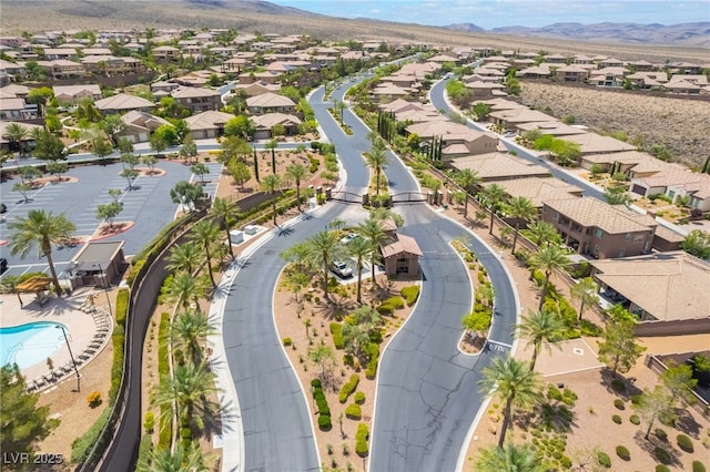 2896 Grande Arch St, Henderson, NV 89044 - aerial view of residential area featuring mountains and a pool area