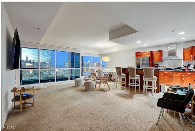4525 Dean Martin Dr Unit 2109, Las Vegas, NV 89103 - living room with light colored carpet and recessed lighting