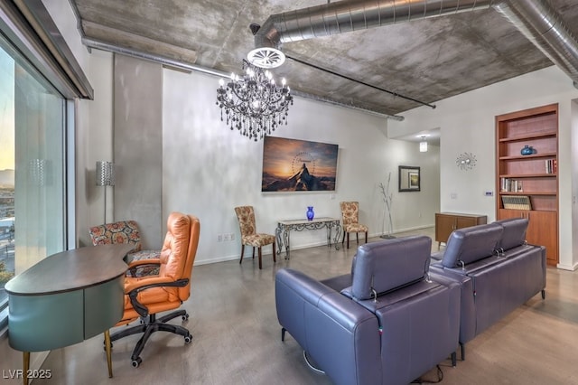 900 Las Vegas Blvd Unit 1208, Las Vegas, NV 89101 - living room featuring a chandelier and baseboards