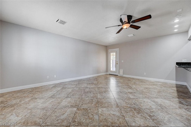 839 Benita Pl, Boulder City, NV 89005 - unfurnished living room featuring ceiling fan and baseboards