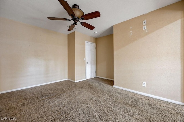 839 Benita Pl, Boulder City, NV 89005 - empty room featuring carpet flooring, ceiling fan, baseboards, and lofted ceiling