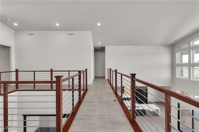 5364 Succulent Rose Dr, Las Vegas, NV 89135 - hallway featuring an upstairs landing and recessed lighting