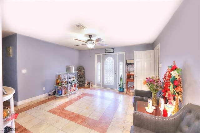 1112 Sandy Cove St, Las Vegas, NV 89110 - foyer entrance with ceiling fan and baseboards