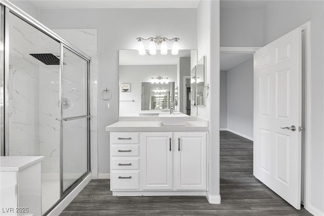 2231 Desert Prairie St, Las Vegas, NV 89135 - full bath featuring a marble finish shower, vanity, and baseboards
