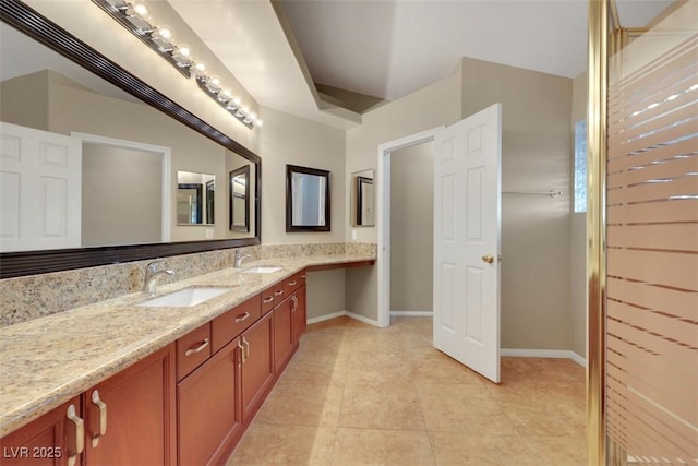160 Coastal Pier Ct, Henderson, NV 89002 - bathroom featuring double vanity and tile patterned flooring