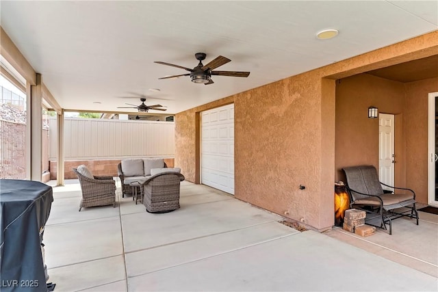3811 Queen Elizabeth Ct, Laughlin, NV 89029 - view of patio featuring an outdoor hangout area and ceiling fan