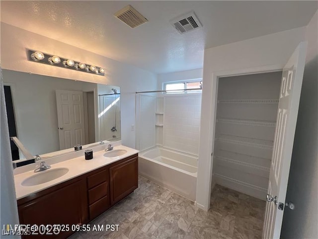 7464 Edgecove Ct, Las Vegas, NV 89139 - bathroom with double vanity and shower / washtub combination
