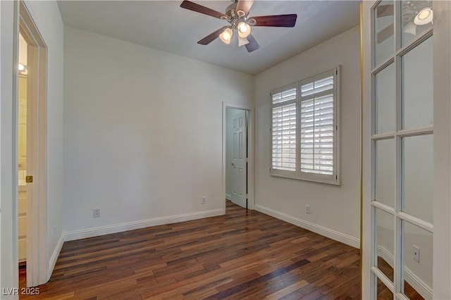 108 Broken Rock Dr, Henderson, NV 89074 - unfurnished bedroom with dark wood-type flooring and ceiling fan