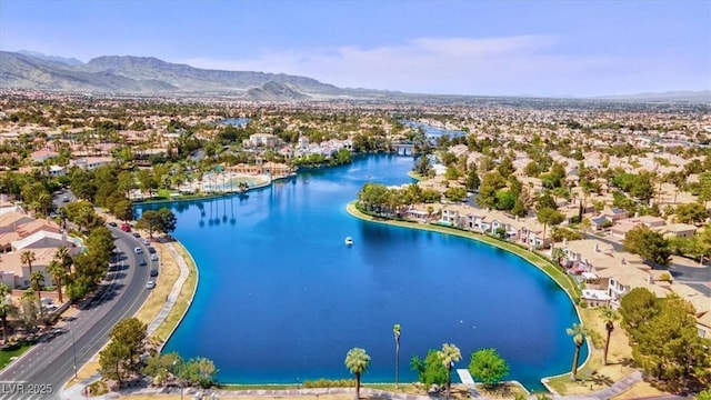 3053 Anchor Chain Dr, Las Vegas, NV 89128 - aerial perspective of suburban area featuring a water and mountain view