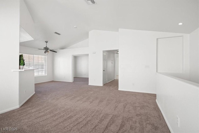 5201 S Torrey Pines Dr Unit 1221, Las Vegas, NV 89118 - carpeted spare room with ceiling fan, baseboards, and high vaulted ceiling