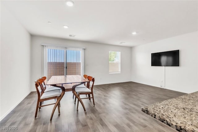 7977 Whisper Words Ave, Las Vegas, NV 89113 - dining space with wood finished floors, recessed lighting, and baseboards