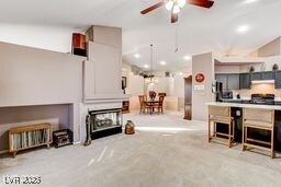 6143 Basilone Ave, Las Vegas, NV 89122 - living area with a ceiling fan and recessed lighting