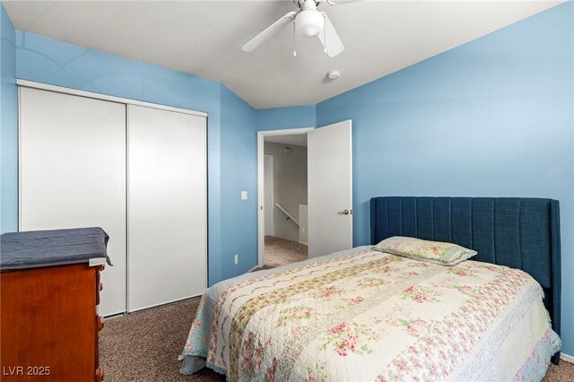 2080 Silver Breeze Ave, Las Vegas, NV 89183 - carpeted bedroom with a closet and ceiling fan