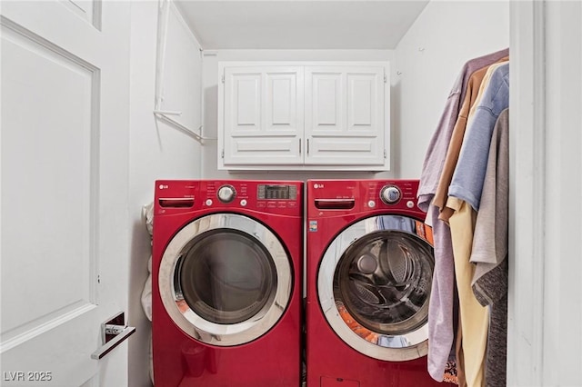 2222 Lucerne Ct, Henderson, NV 89014 - laundry room featuring washing machine and clothes dryer and cabinet space