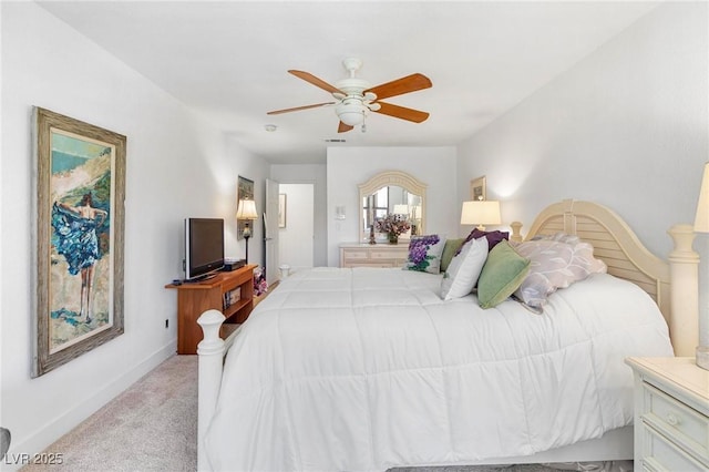 2222 Lucerne Ct, Henderson, NV 89014 - carpeted bedroom with ceiling fan and baseboards