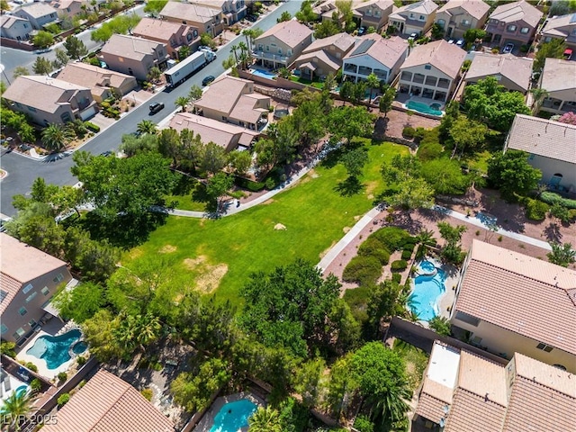 4016 Owlshead Mountain St, Las Vegas, NV 89129 - aerial perspective of suburban area with a pool