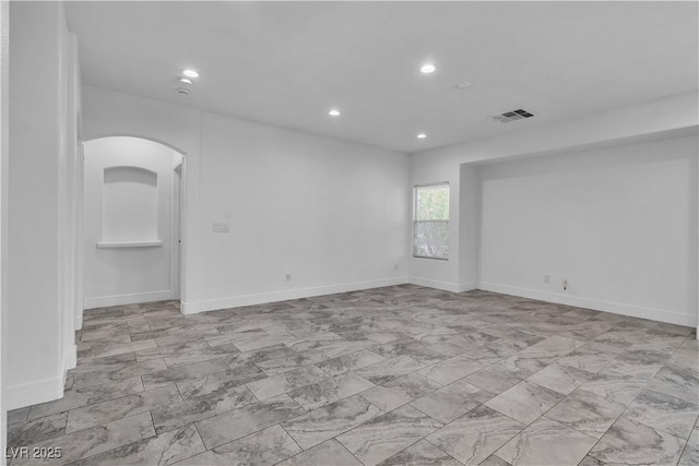 4016 Owlshead Mountain St, Las Vegas, NV 89129 - unfurnished room with arched walkways, recessed lighting, and baseboards