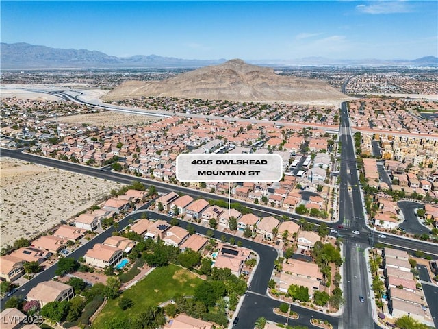 4016 Owlshead Mountain St, Las Vegas, NV 89129 - aerial view of property's location featuring mountains and nearby suburban area