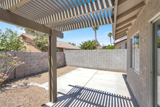 1225 Stonesthrow Cir, North Las Vegas, NV 89031 - fenced backyard with a patio and a pergola