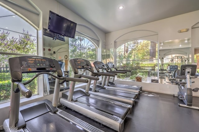 8737 Red Brook Dr Unit 204, Las Vegas, NV 89128 - exercise room with recessed lighting
