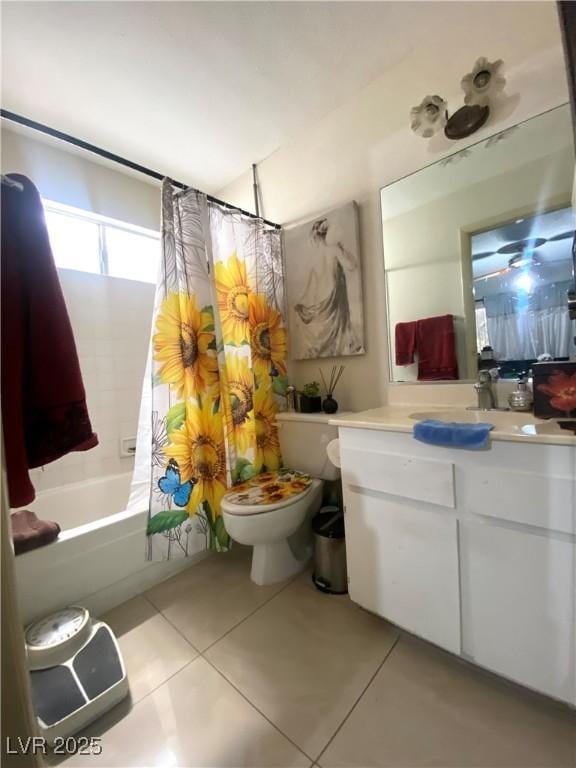 1748 Jupiter Ct Unit C, Las Vegas, NV 89119 - bathroom with tile patterned flooring, toilet, vanity, and shower / tub combo
