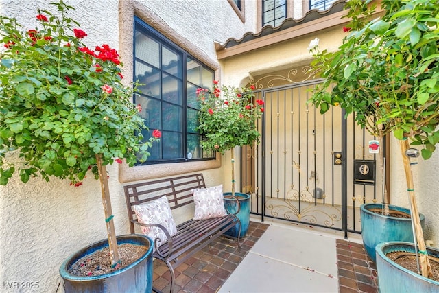 5553 Coral Gate St, Las Vegas, NV 89148 - entrance to property with stucco siding and a gate