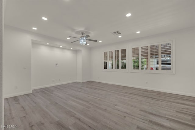 5553 Coral Gate St, Las Vegas, NV 89148 - spare room with recessed lighting, ceiling fan, wood finished floors, and baseboards