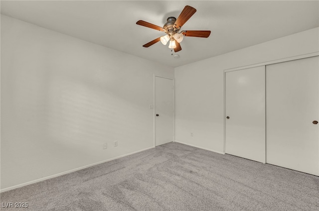5553 Coral Gate St, Las Vegas, NV 89148 - unfurnished bedroom featuring carpet flooring, a closet, baseboards, and ceiling fan