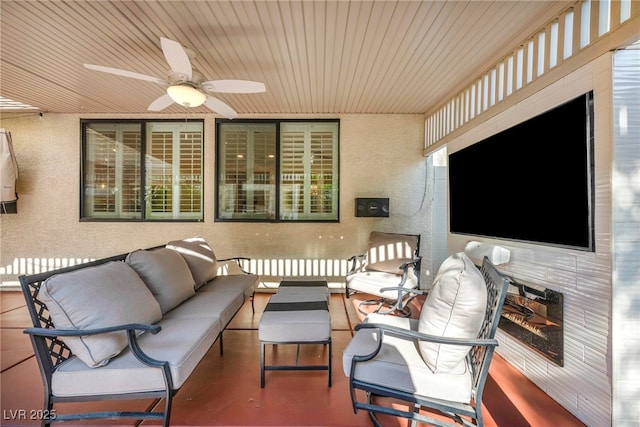 5553 Coral Gate St, Las Vegas, NV 89148 - view of patio featuring outdoor lounge area and ceiling fan