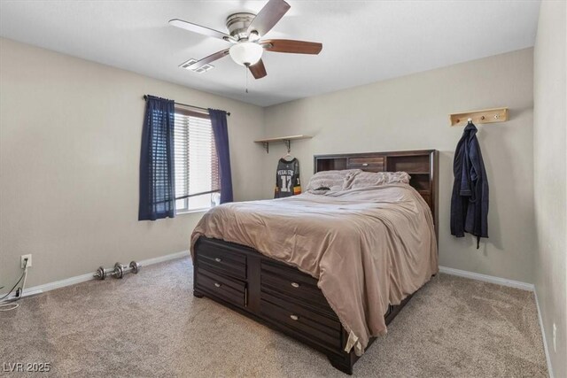 8925 Kenzie Cove St, Las Vegas, NV 89131 - bedroom featuring light carpet, baseboards, and a ceiling fan
