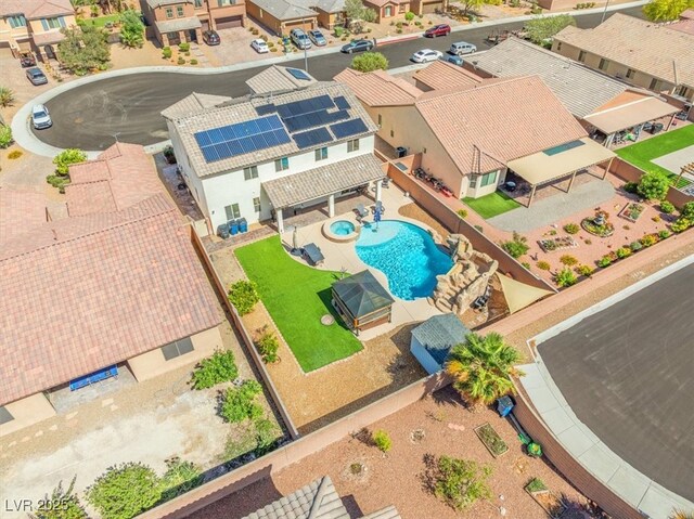 8925 Kenzie Cove St, Las Vegas, NV 89131 - aerial view of residential area with a pool area