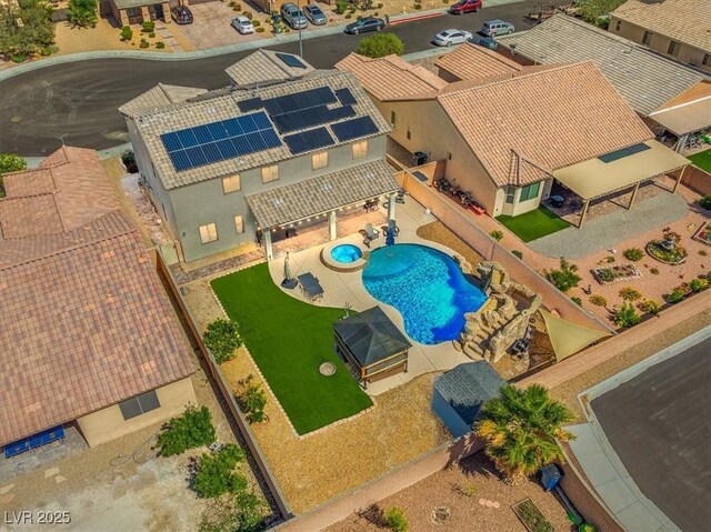 8925 Kenzie Cove St, Las Vegas, NV 89131 - aerial view of property and surrounding area featuring a pool