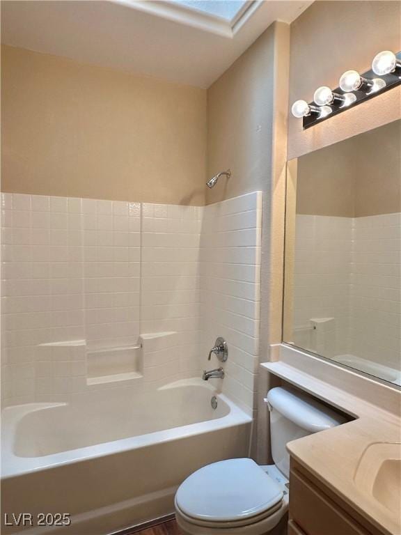 2138 Grand Traverse St, Henderson, NV 89052 - bathroom featuring toilet, vanity, and washtub / shower combination
