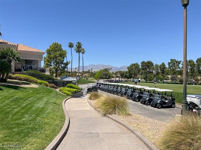 1813 Skyline Dr, Las Vegas, NV 89117 - view of property's community featuring a mountain view and a lawn