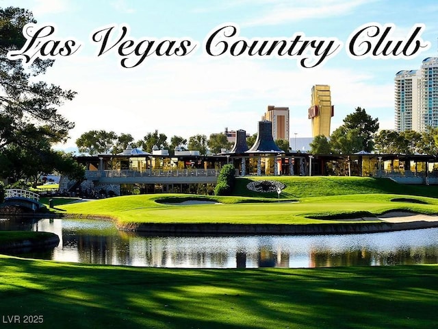 940 Vegas Valley Dr, Las Vegas, NV 89109 - view of community with a water view, golf course view, and a yard