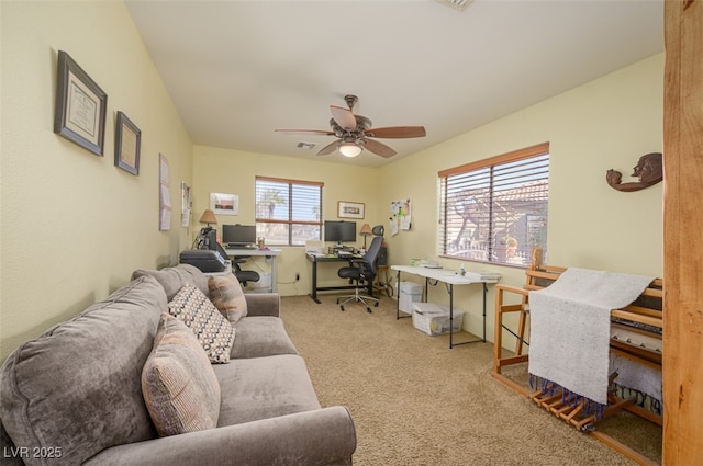 1441 Palm Dr, Laughlin, NV 89029 - office area featuring ceiling fan and carpet