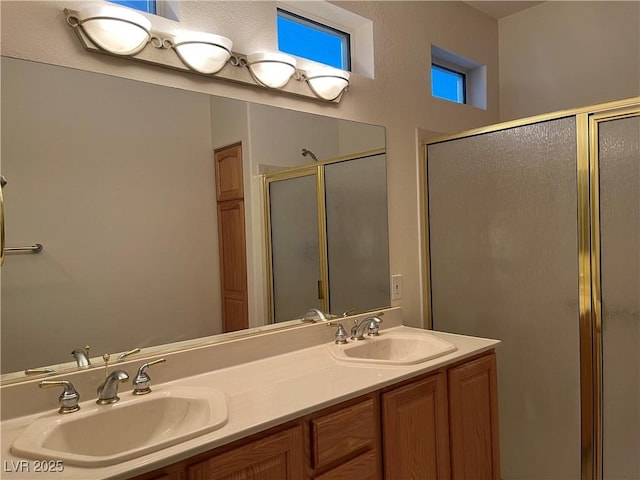 5049 Alfingo St, Las Vegas, NV 89135 - full bathroom with a stall shower and double vanity