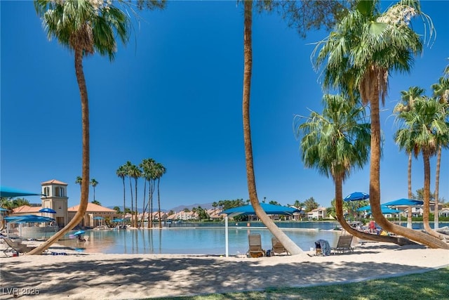 2904 Channel Bay Dr, Las Vegas, NV 89128 - view of pool with a water view