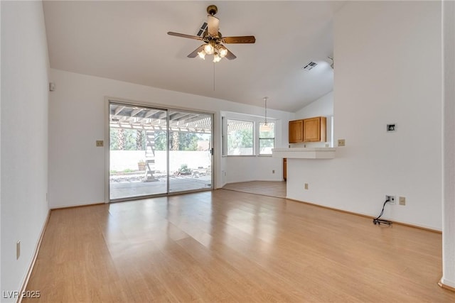 2904 Channel Bay Dr, Las Vegas, NV 89128 - spare room featuring lofted ceiling, light wood finished floors, and ceiling fan
