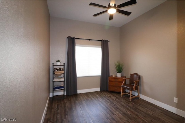 878 Samoy St, Las Vegas, NV 89110 - spare room featuring dark wood finished floors, a ceiling fan, and baseboards
