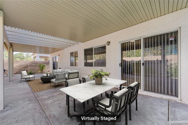 10518 Santerno St, Las Vegas, NV 89141 - view of patio / terrace with outdoor lounge area and outdoor dining space