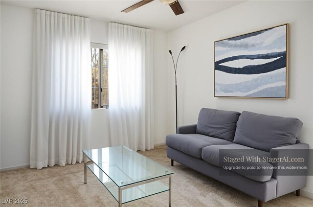 3331 Cheltenham St, Las Vegas, NV 89129 - living room featuring carpet and ceiling fan
