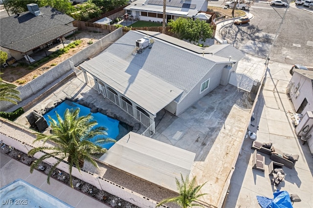 5453 Yvonne Cir, Las Vegas, NV 89122 - view from above of property featuring a pool area